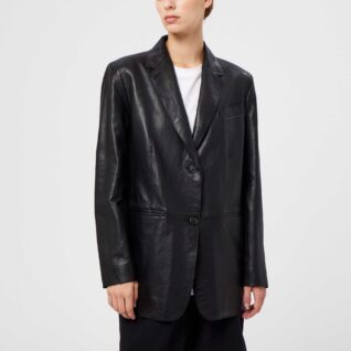 Пиджак Max Mara из натуральной кожи