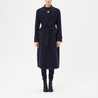 Max Mara пальто синее длинное