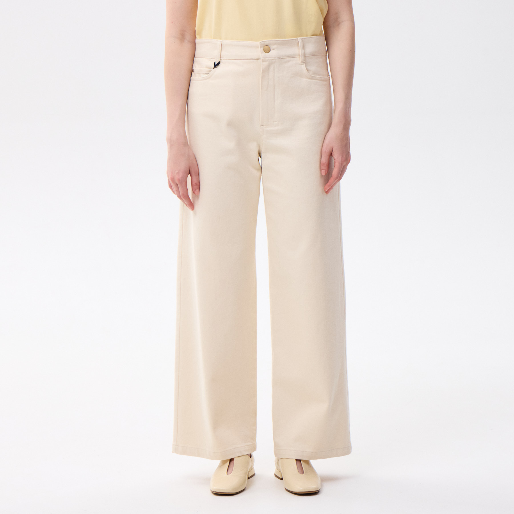 Джинсы Max Mara Studio светло бежевые хлопковые