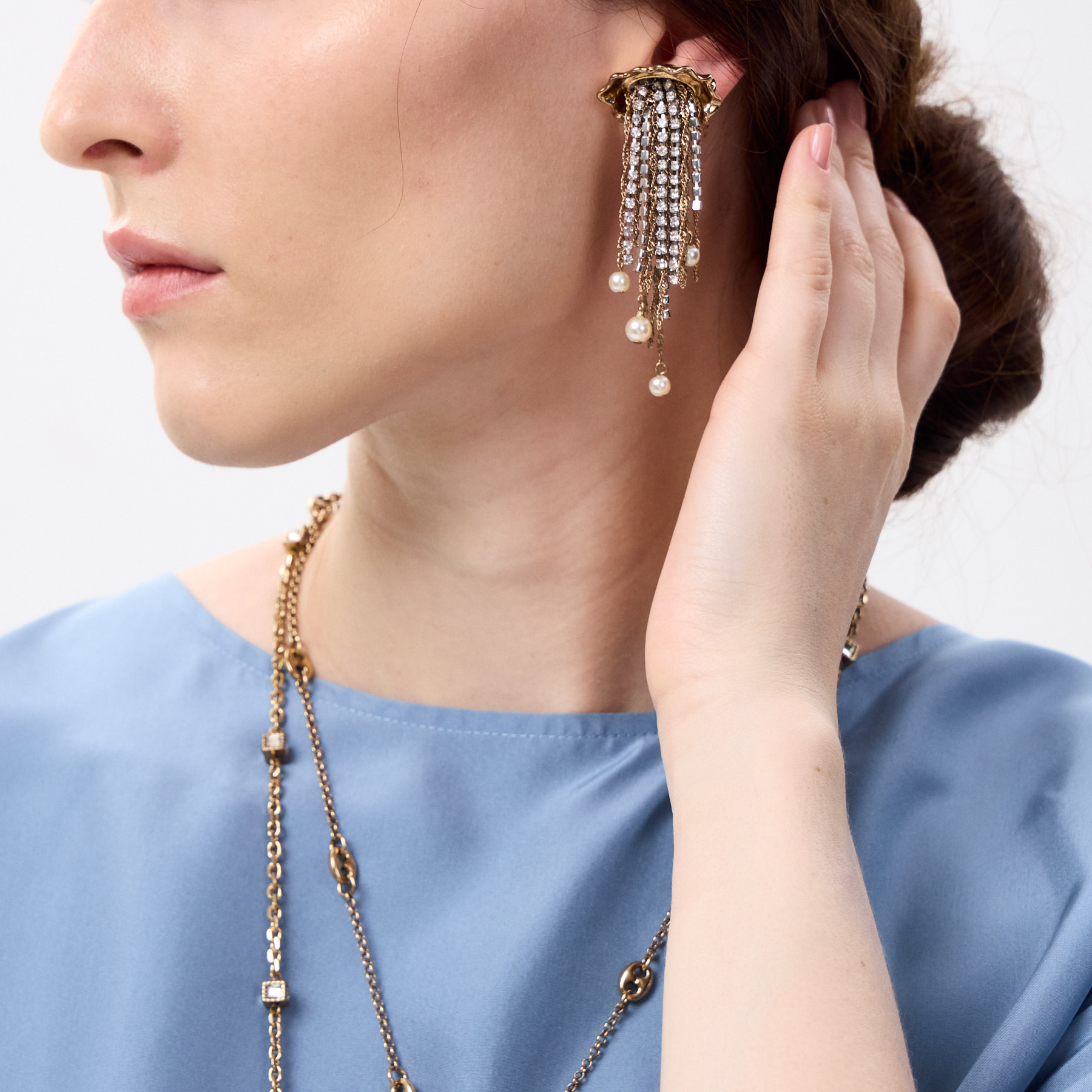 Серьги клипсы Max Mara Weekend золотистые в форме морских раковин