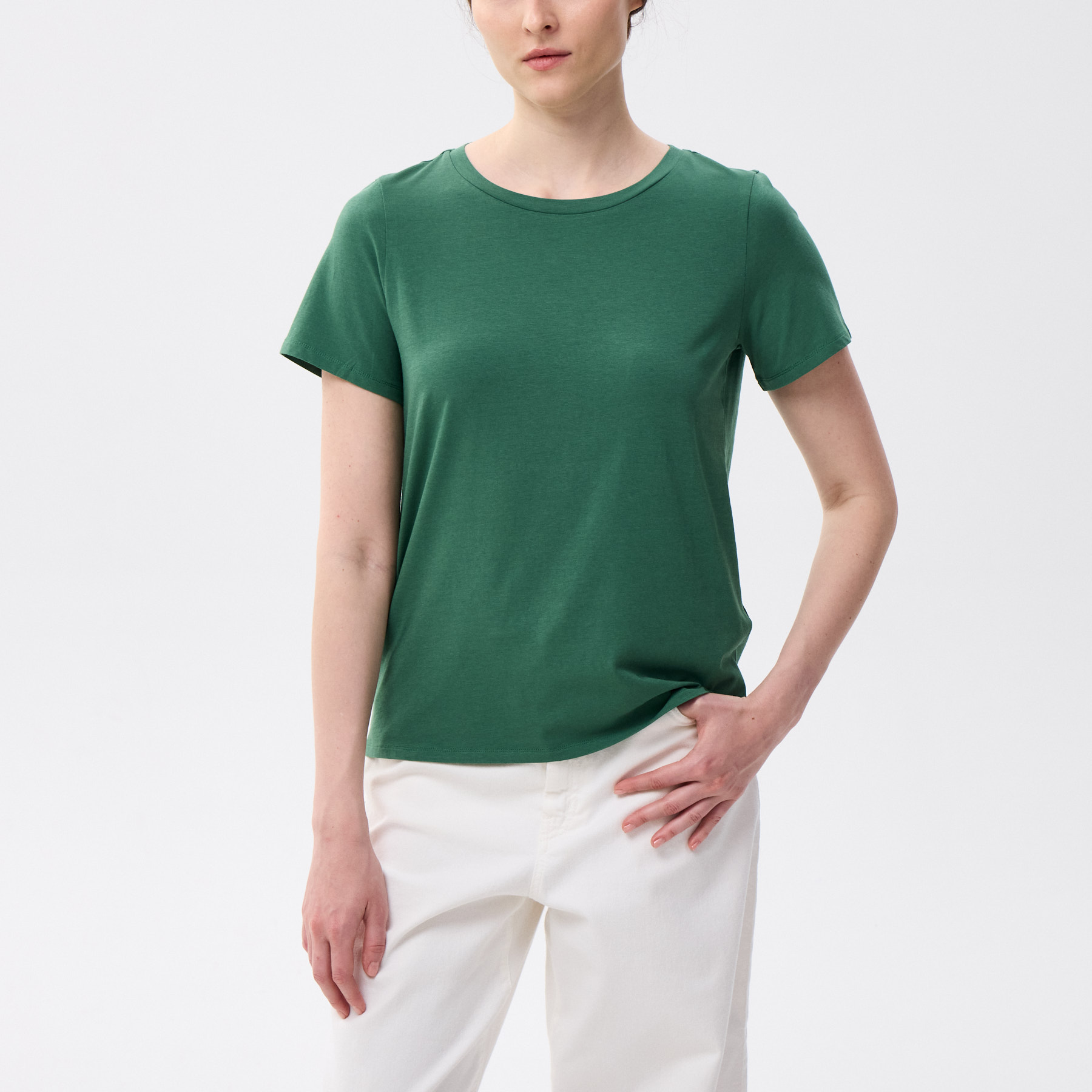 Футболка Max Mara Weekend зеленая из хлопка