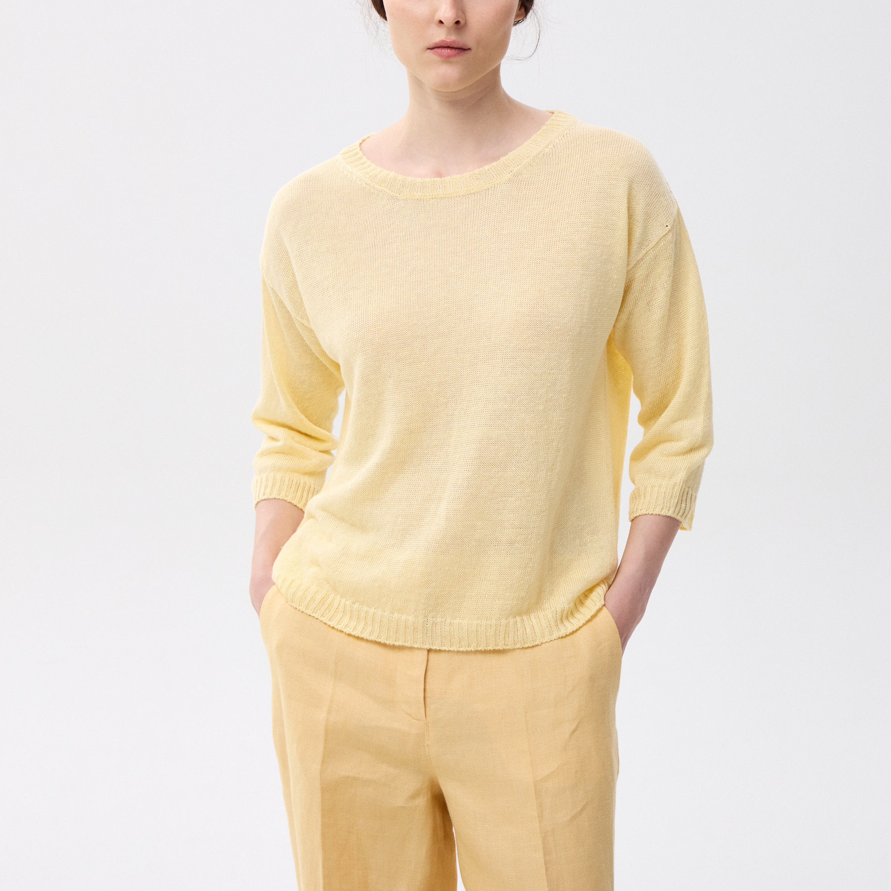 Джемпер Max Mara Weekend летний желтый из льна