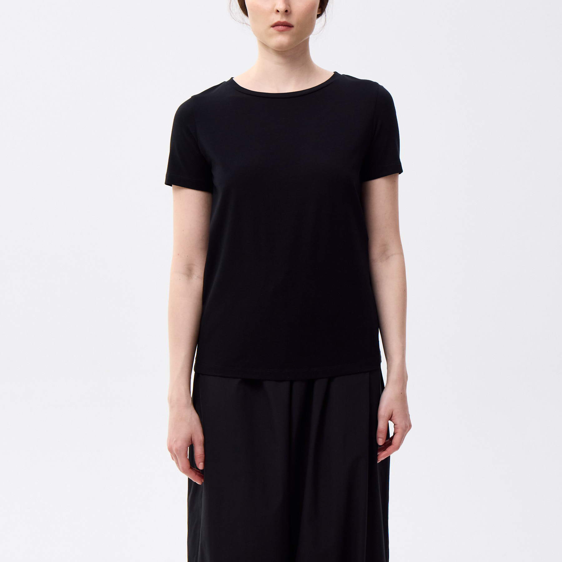 Футболка Max Mara Weekend черная хлопковая базовая